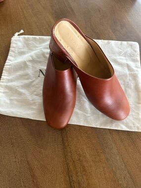 Nisolo Brown Leather All Day Heel Mules | Brandy Color | Size 9